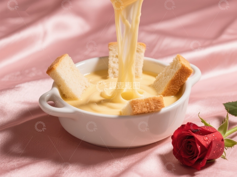 高清大图下载【趣麦麦图】芝士火锅配面包块