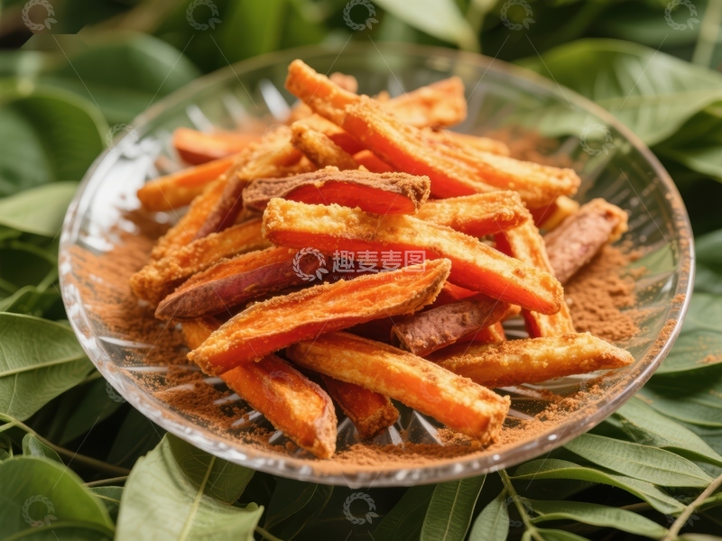 高清大图下载【趣麦麦图】香脆红薯条，撒上辣椒粉