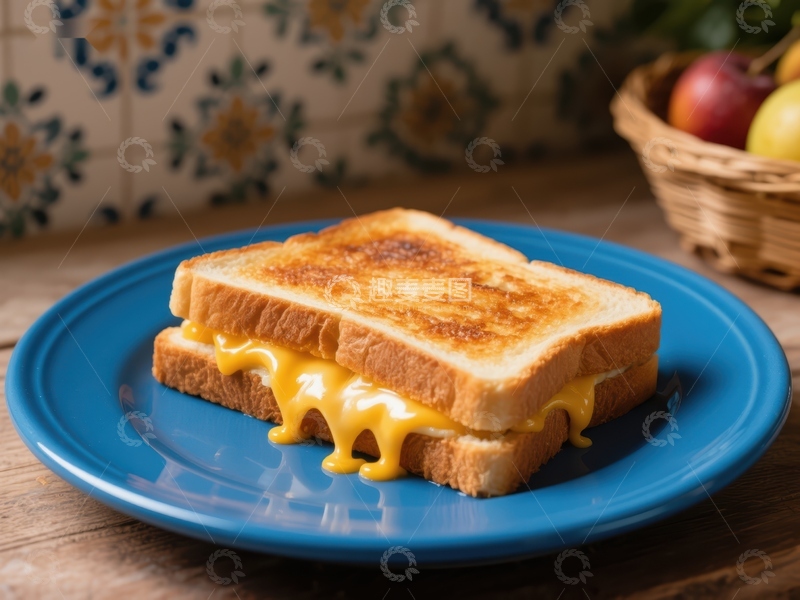 高清大图下载【趣麦麦图】金黄色烤奶酪三明治