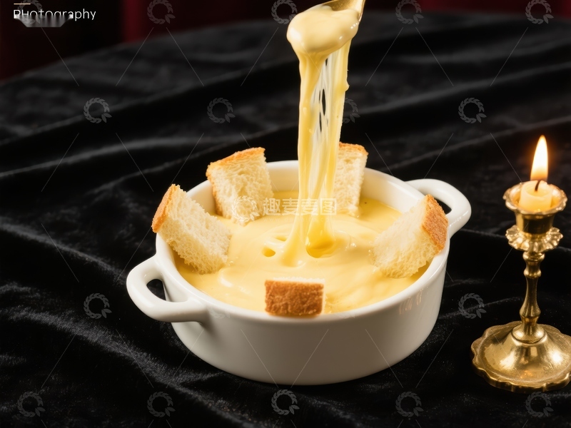 高清大图下载【趣麦麦图】芝士火锅配面包块