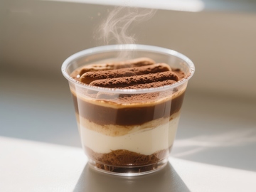 热气腾腾的提拉米苏甜点