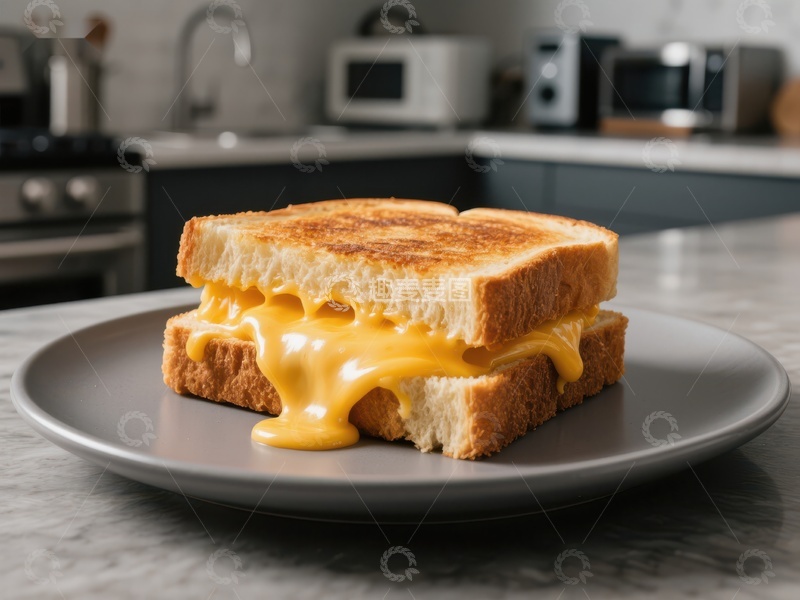 高清大图下载【趣麦麦图】金黄色烤奶酪三明治