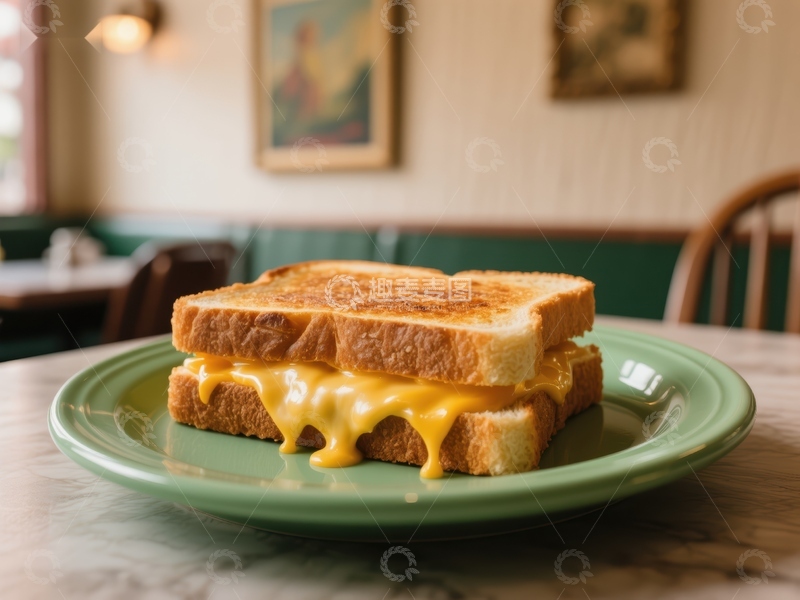 高清大图下载【趣麦麦图】金黄色烤奶酪三明治