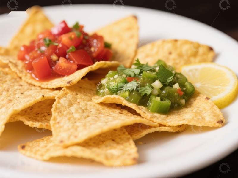高清大图下载【趣麦麦图】玉米片配番茄青椒酱
