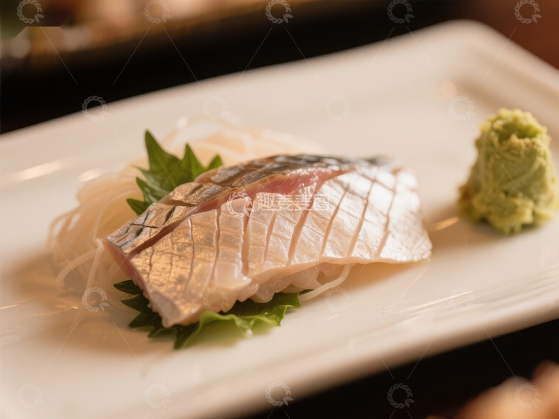 高清大图下载【趣麦麦图】精致寿司配芥末，摆盘优雅