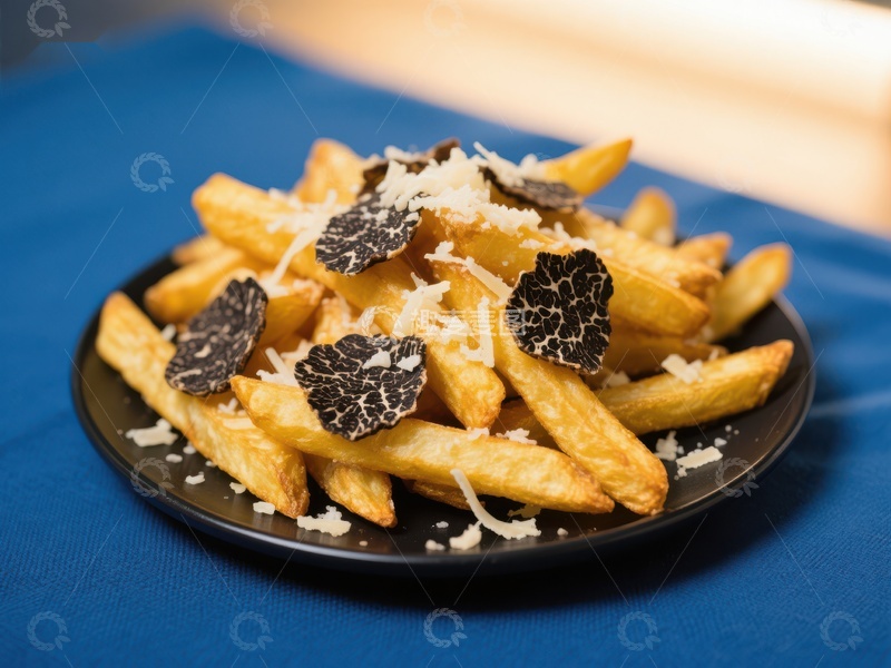 高清大图下载【趣麦麦图】黑松露薯条配帕尔马干酪