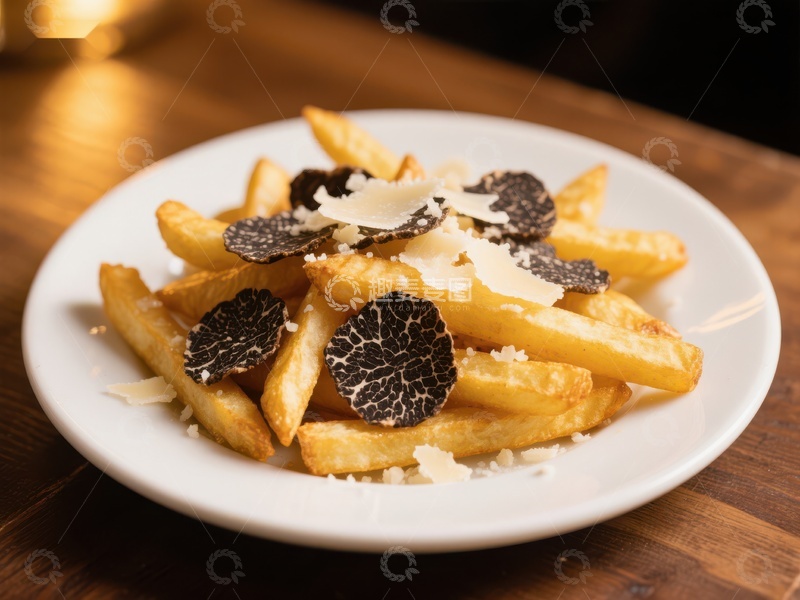 高清大图下载【趣麦麦图】黑松露薯条配帕尔马干酪