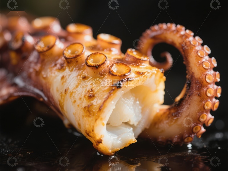 高清大图下载【趣麦麦图】烤制章鱼触角特写
