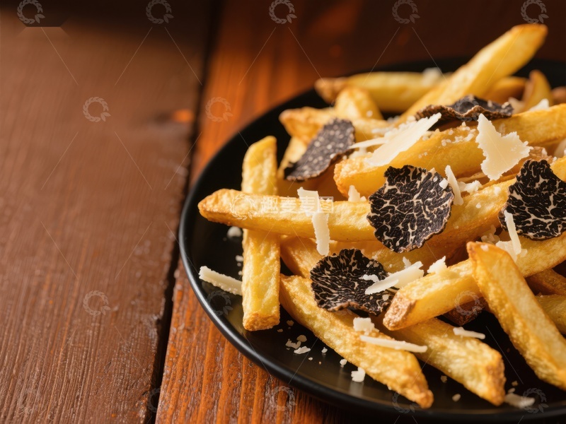 高清大图下载【趣麦麦图】黑松露薯条配帕尔马干酪
