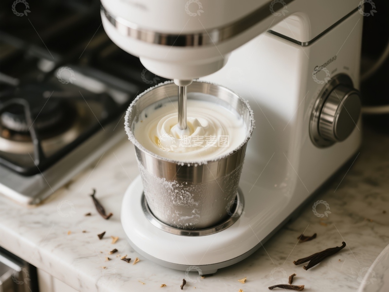 高清大图下载【趣麦麦图】搅拌机打发奶油，厨房场景