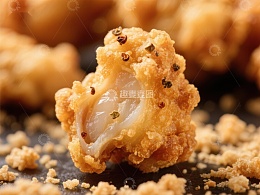 酥脆炸鸡块的诱人特写
