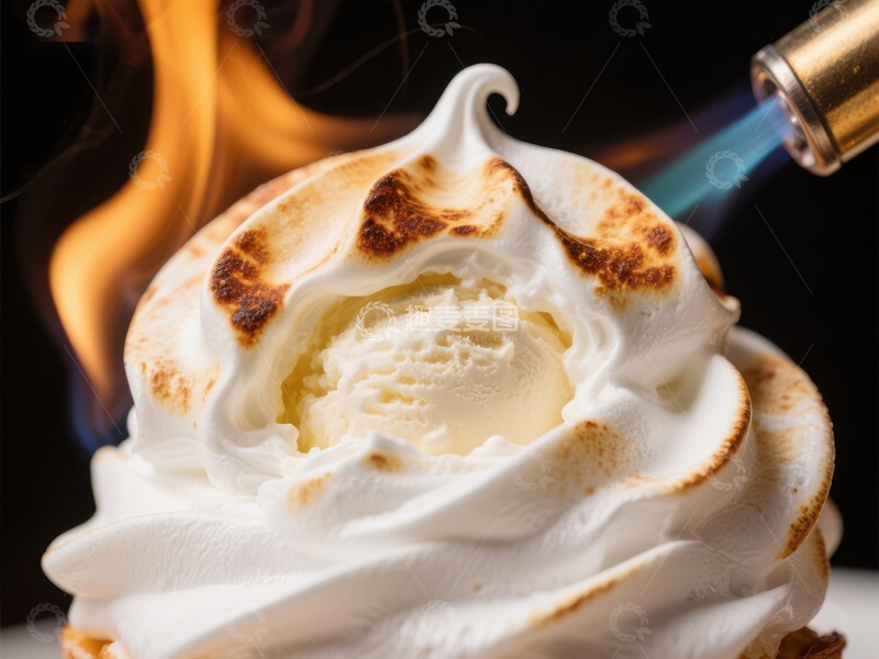 高清大图下载【趣麦麦图】火焰烘焙的奶油甜点