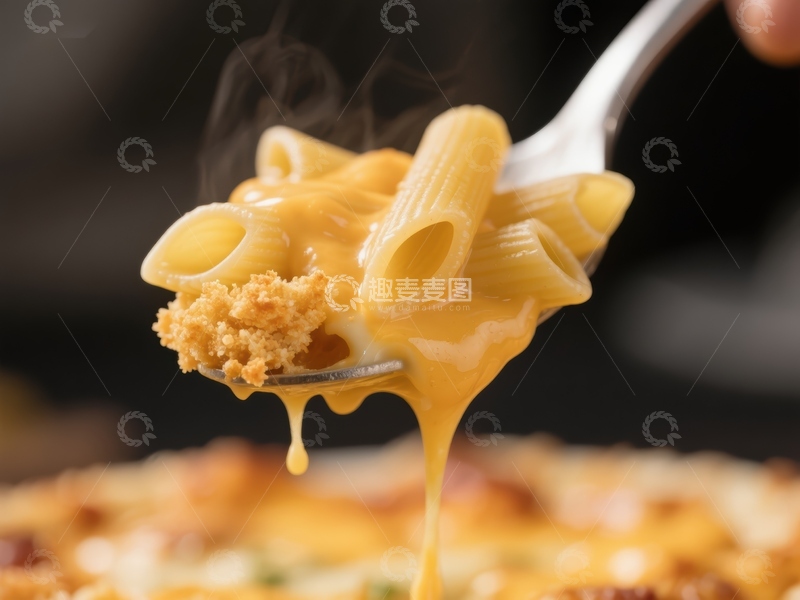 高清大图下载【趣麦麦图】热腾腾的奶酪通心粉特写