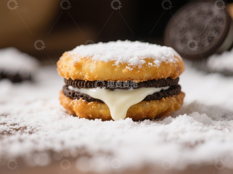 高清大图下载【趣麦麦图】酥脆夹心饼干配糖霜