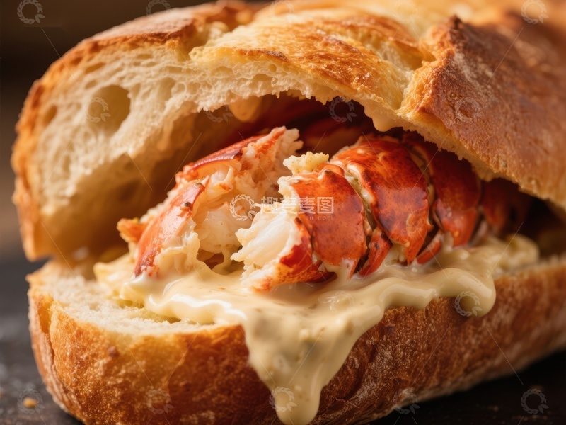 高清大图下载【趣麦麦图】龙虾三明治，奶油酱汁浓郁
