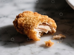 酥脆炸鸡块的特写