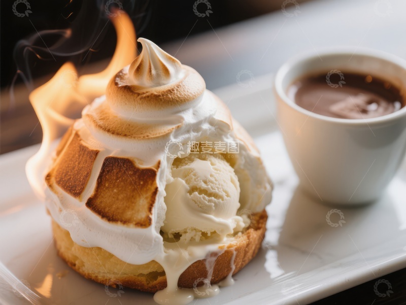 高清大图下载【趣麦麦图】火焰烘焙甜品配热饮