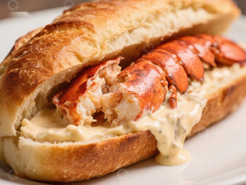 高清大图下载【趣麦麦图】鲜美龙虾卷配奶油酱