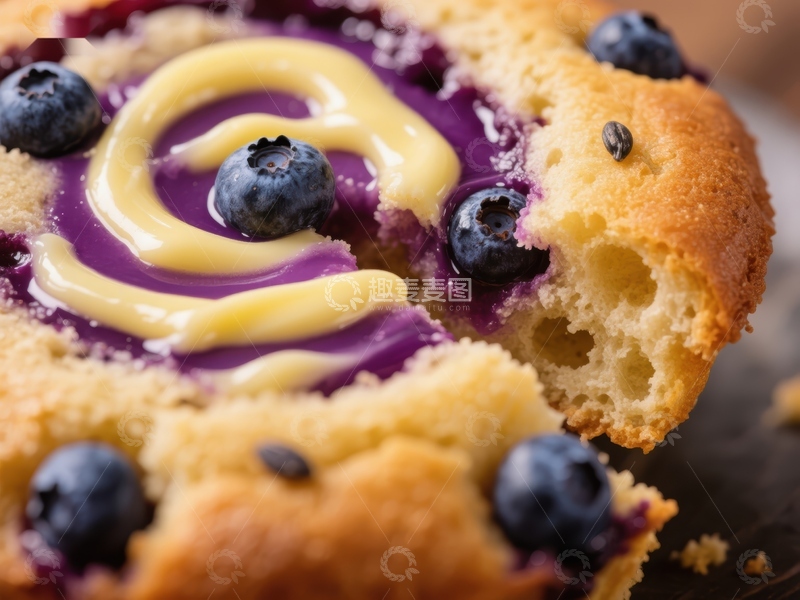 高清大图下载【趣麦麦图】蓝莓蛋糕配奶油酱