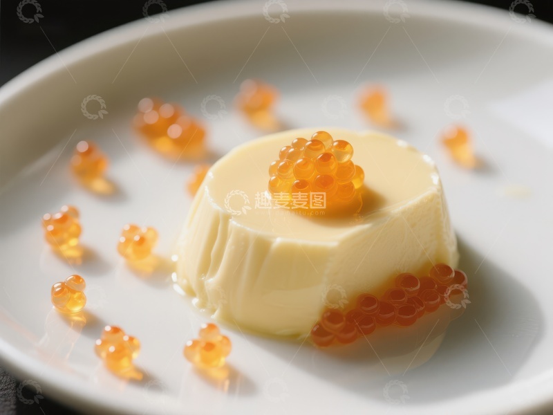 高清大图下载【趣麦麦图】精致奶冻配鱼子酱装饰