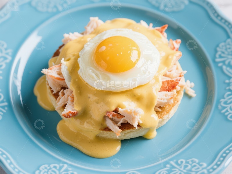 高清大图下载【趣麦麦图】蟹肉班尼迪克蛋配荷兰酱