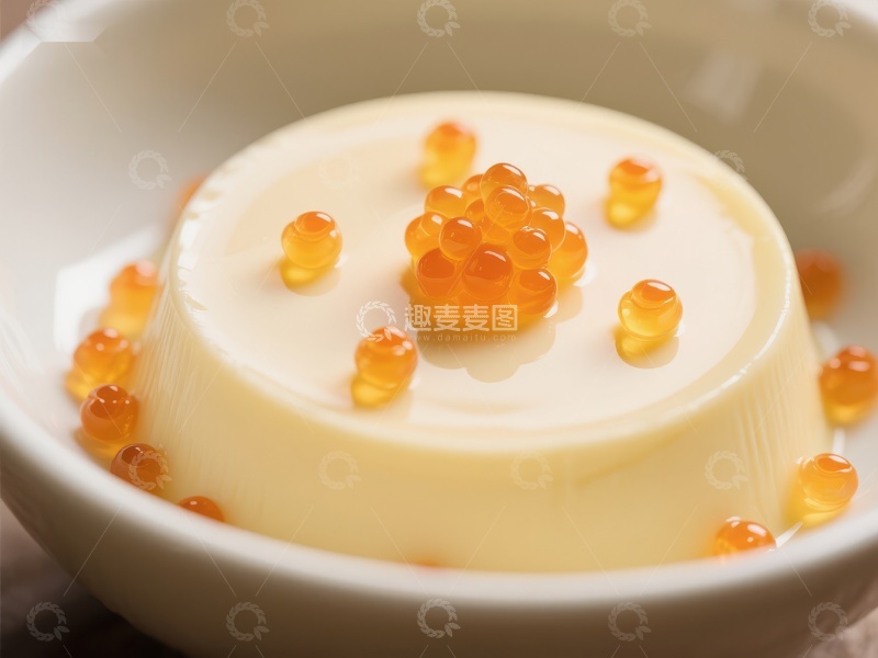 高清大图下载【趣麦麦图】奶冻配鱼子酱，精致甜品