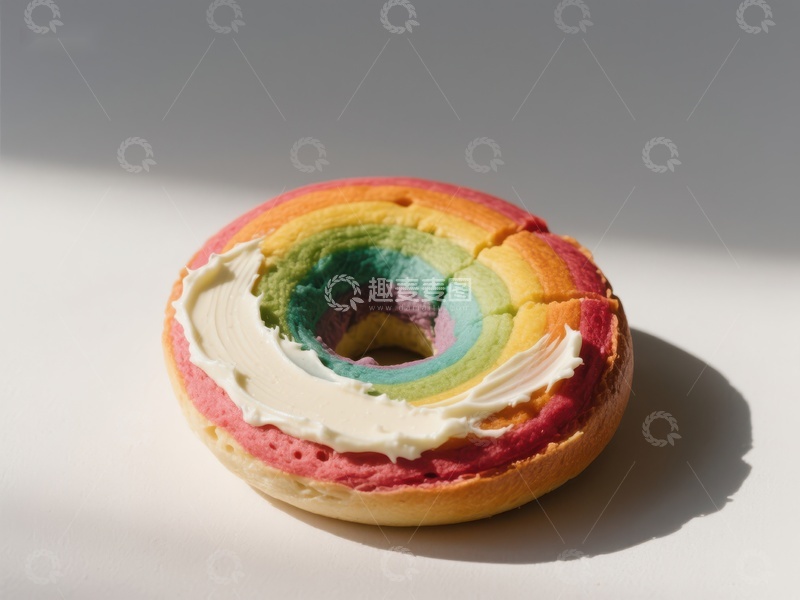 高清大图下载【趣麦麦图】彩虹面包配奶油