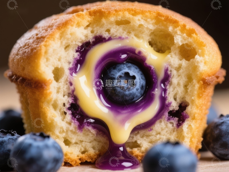 高清大图下载【趣麦麦图】蓝莓奶油蛋糕特写