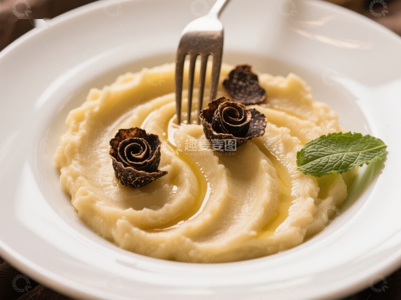 高清大图下载【趣麦麦图】奶油土豆泥配黑松露玫瑰