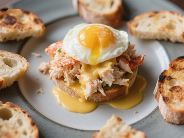 蟹肉班尼迪克蛋配荷兰酱