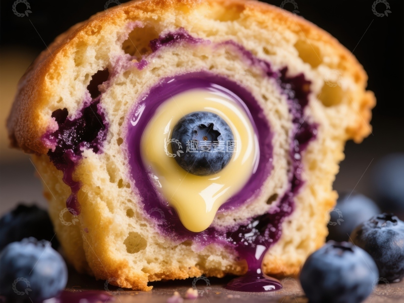 高清大图下载【趣麦麦图】蓝莓奶酪蛋糕的诱人切面