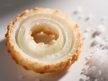 金黄酥脆的洋葱圈特写