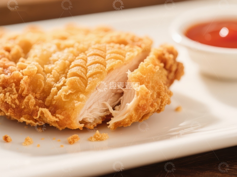 高清大图下载【趣麦麦图】酥脆炸鸡配番茄酱