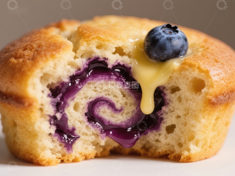 高清大图下载【趣麦麦图】蓝莓酱漩涡蛋糕特写