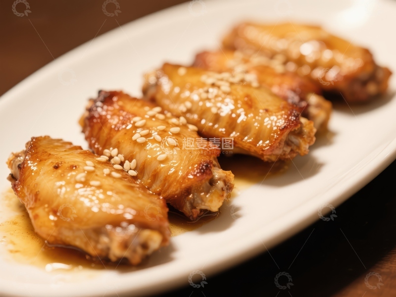 高清大图下载【趣麦麦图】芝麻鸡翅，美味佳肴