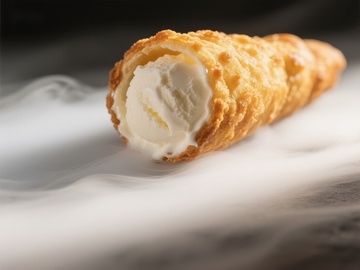 香脆蛋筒包裹冰淇淋