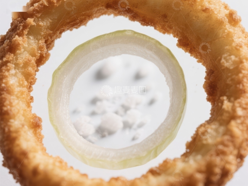 高清大图下载【趣麦麦图】洋葱圈与生洋葱的对比特写