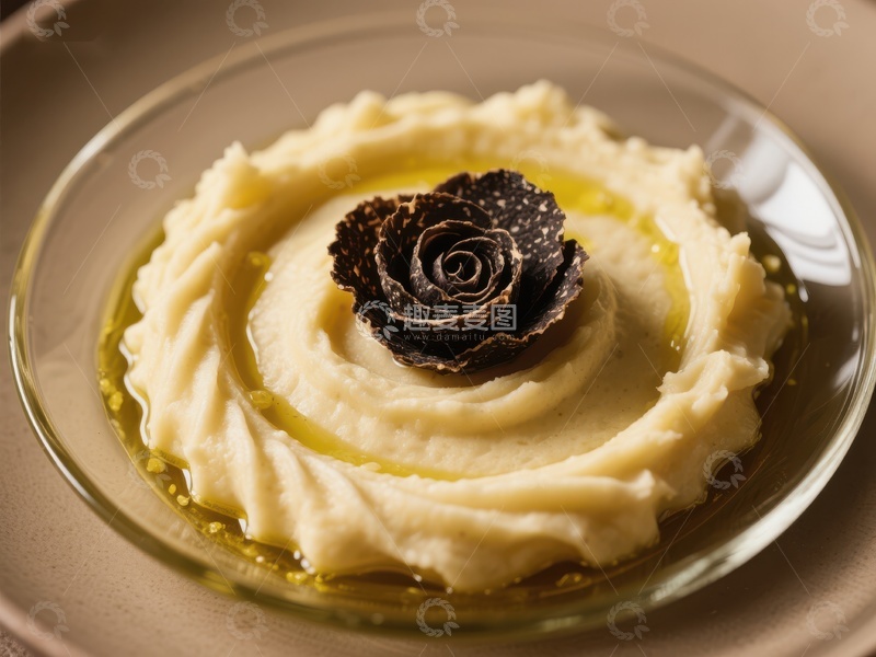 高清大图下载【趣麦麦图】奶油土豆泥配黑松露玫瑰