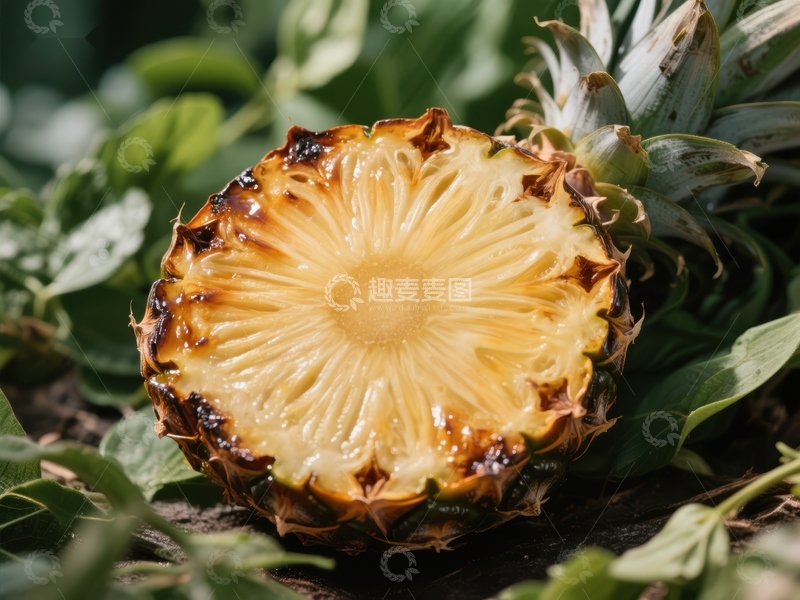 高清大图下载【趣麦麦图】切开的菠萝特写