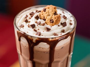 巧克力奶昔配饼干和奶油