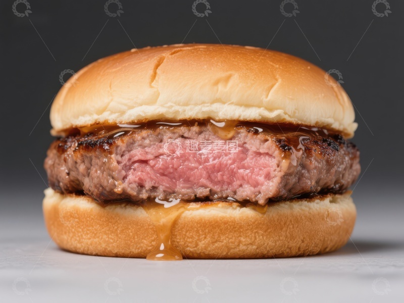 高清大图下载【趣麦麦图】多汁牛肉汉堡特写