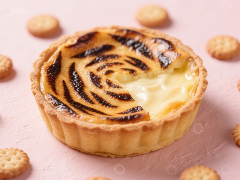 高清大图下载【趣麦麦图】焦糖蛋挞，甜美与香脆的完美结合