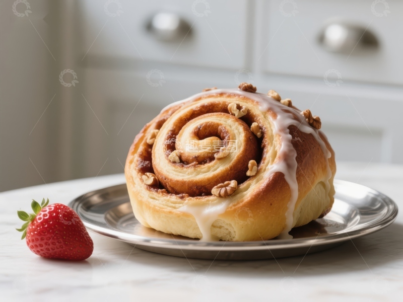 高清大图下载【趣麦麦图】香甜肉桂卷配草莓