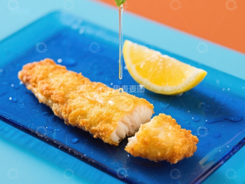 高清大图下载【趣麦麦图】-酥炸鱼柳配柠檬汁