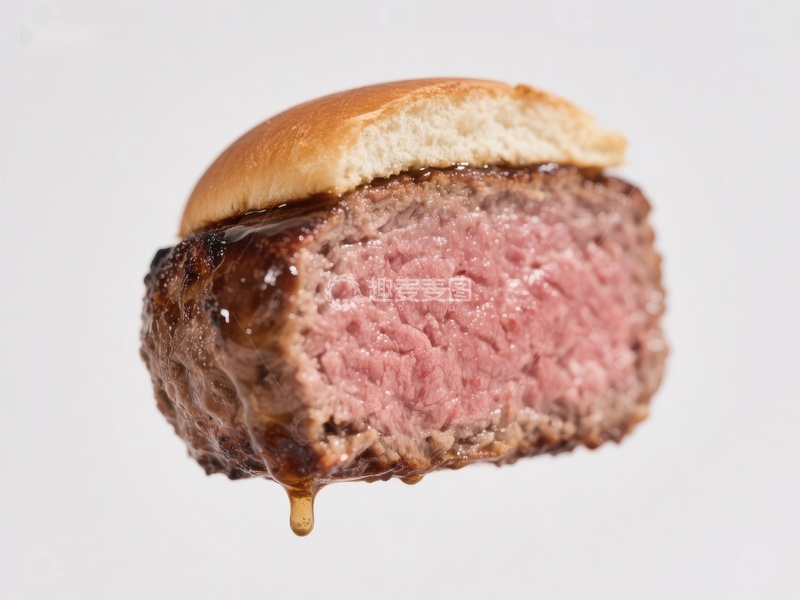 高清大图下载【趣麦麦图】多汁汉堡肉饼特写