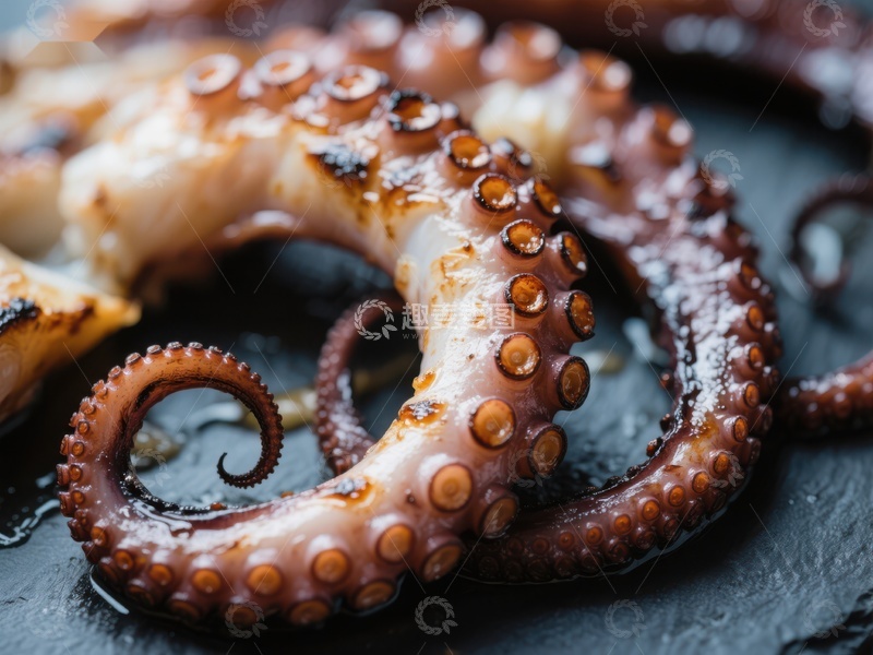 高清大图下载【趣麦麦图】烤制章鱼触角特写