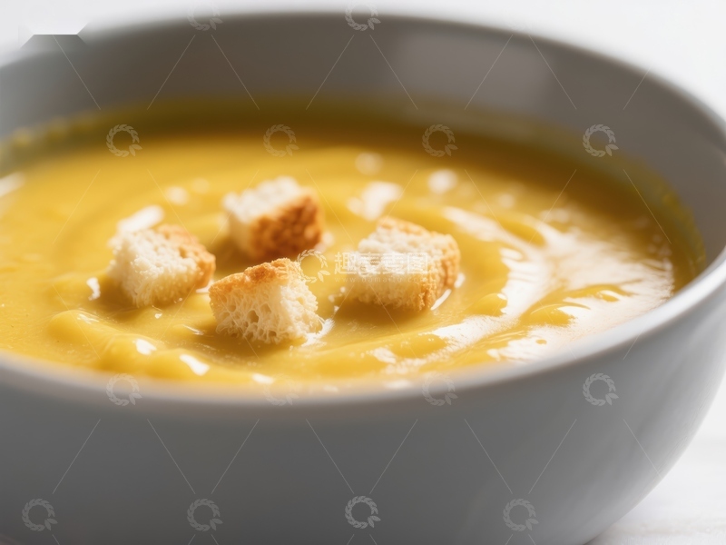 高清大图下载【趣麦麦图】奶油南瓜汤配面包丁