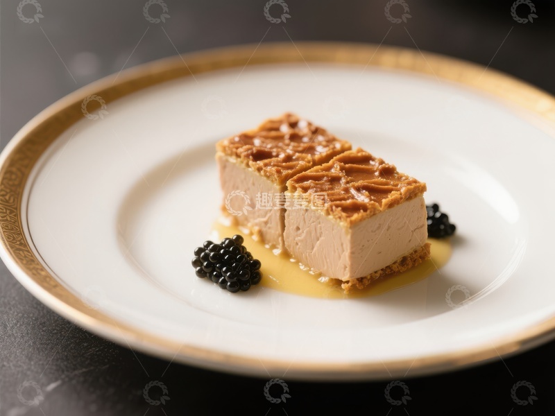 高清大图下载【趣麦麦图】精致鹅肝配黑鱼子酱