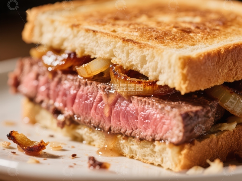 高清大图下载【趣麦麦图】烤牛肉三明治特写