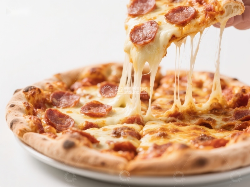 高清大图下载【趣麦麦图】美味披萨，拉丝奶酪特写